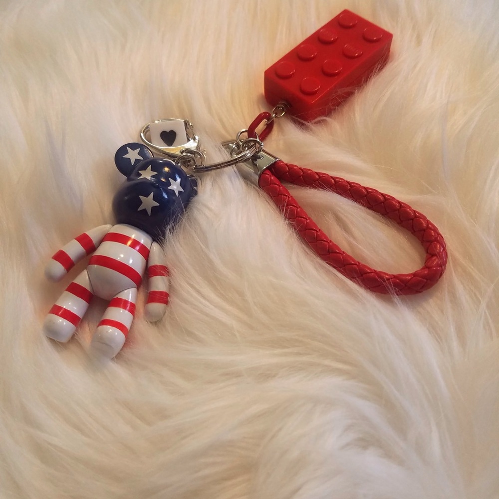 Popobe big size bear keychains with Lego brick